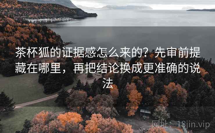茶杯狐的证据感怎么来的？先审前提藏在哪里，再把结论换成更准确的说法