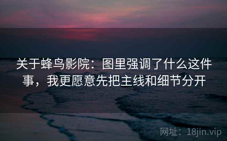 关于蜂鸟影院：图里强调了什么这件事，我更愿意先把主线和细节分开